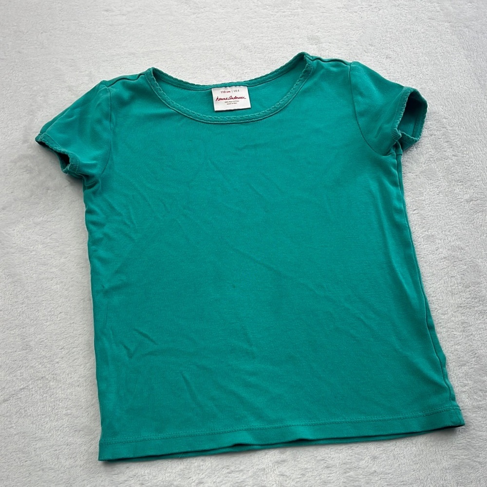 Hanna Andersson 110, 5 PLAY Green 100% Pima Cotton SS T Shirt